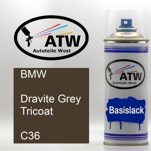 BMW, Dravite Grey Tricoat, C36: 400ml Sprühdose, von ATW Autoteile West.